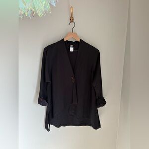 Gump’s San Francisco Black Lagenlook‎ Top Size XS